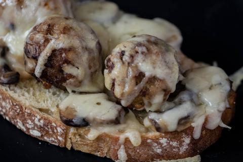 Open-Face Chicken Meatball Sandwich